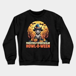 Trick or Treat Woof or Wag Funny Dog Halloween Crewneck Sweatshirt